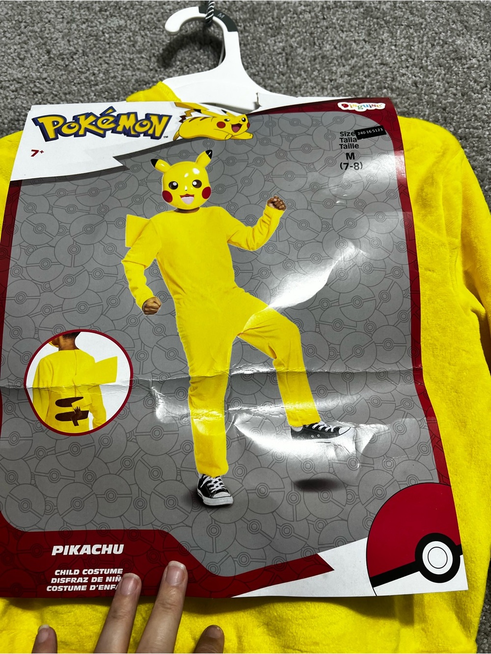 Pokémon kids Halloween Costume and mask New Size Medium 7-8